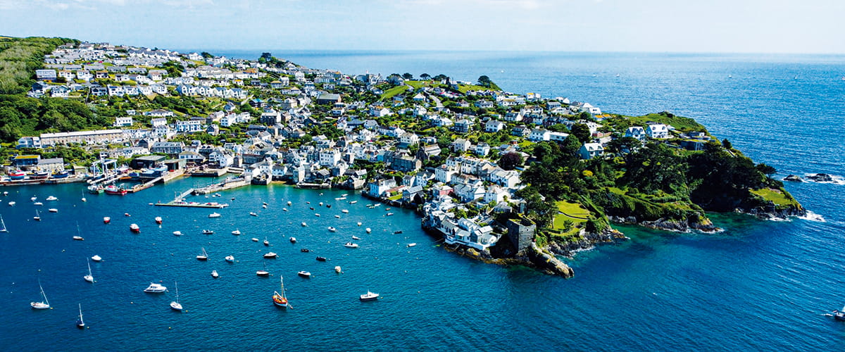 An aerial view of Falmouth